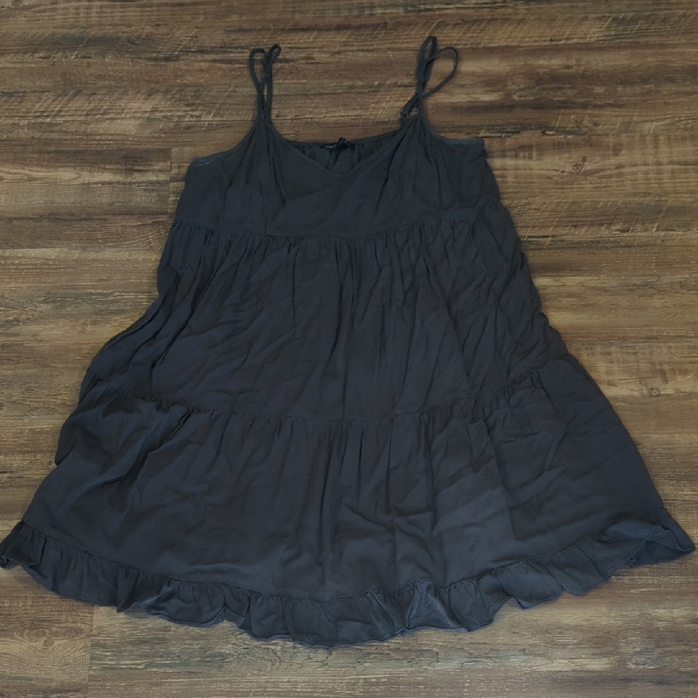 American Eagle Size Medium Gray Spaghetti Strap D… - image 1